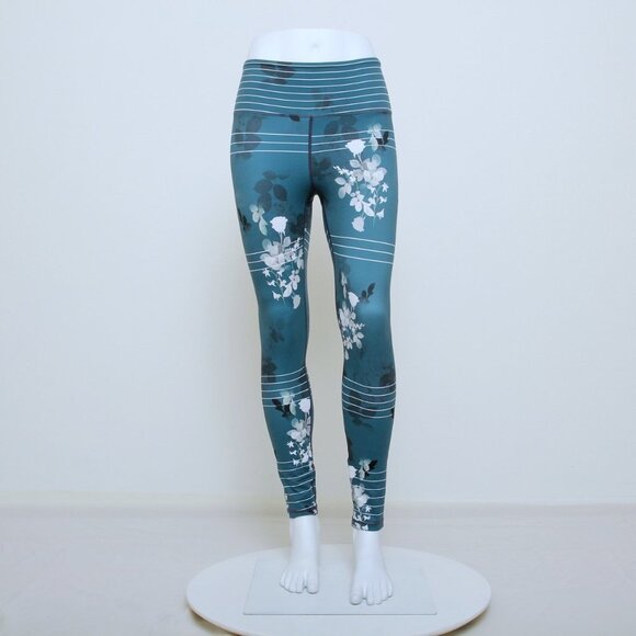 Zyia Floral Stripe Light n’ Tight Leggings Women S - Picture 2 of 13